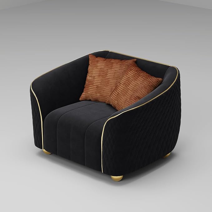 1-Piece Luxury Velvet Sofa Set for Living Room, Elegant Design Couch Set - Image 4