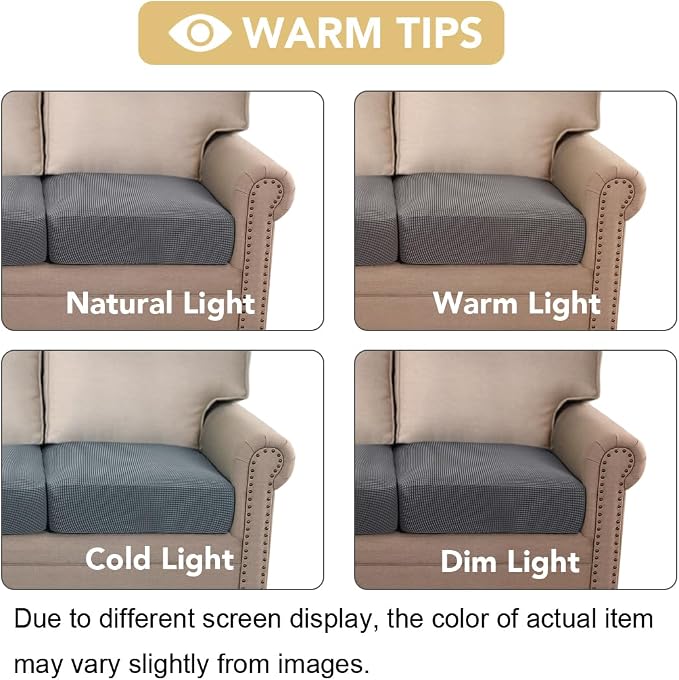 H.VERSAILTEX High Stretch Individual Seat Cushion Covers Sofa Slipcovers Couch - Image 3