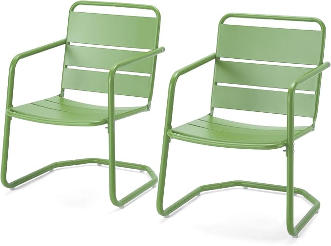 MELLCOM Patio Chairs Set of 2, Small Patio Furniture Set by MELLCOM