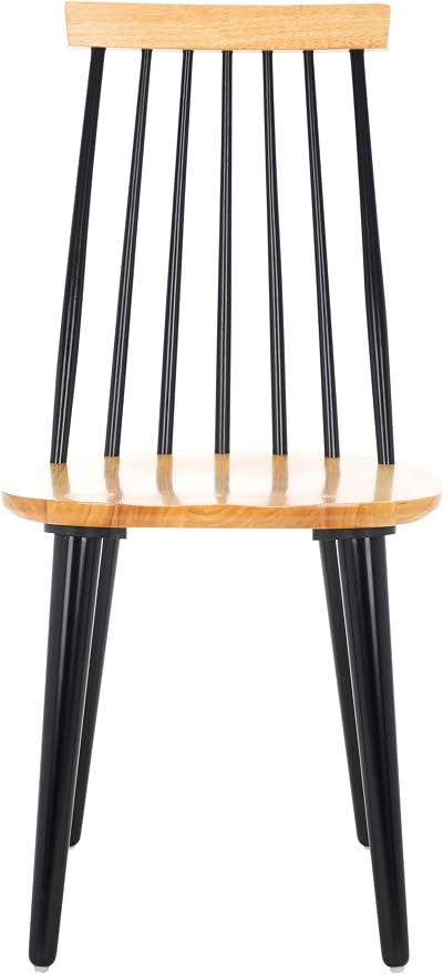 SAFAVIEH Home Collection Burris Natural/Black Windsor Spindle Solid Wood Side - Image 7