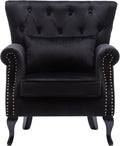 Mid Century Accent Chair Modern Button Tufted Armchair Club Chair Velvet by DMFurniture