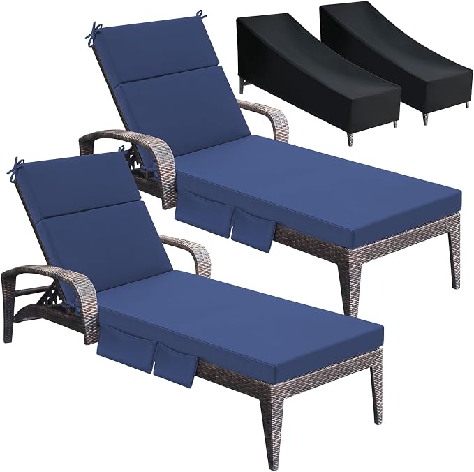 Patelai 2 Set Outdoor Chaise Lounge Cushions by Patelai