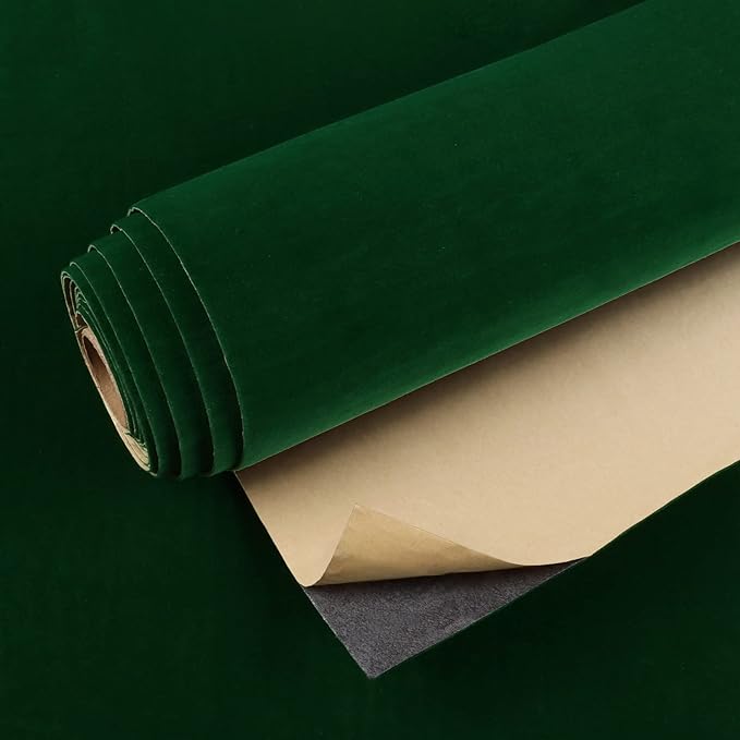 VEELIKE Self Adhesive Green Velvet Flock Liner Contact Paper by VEELIKE