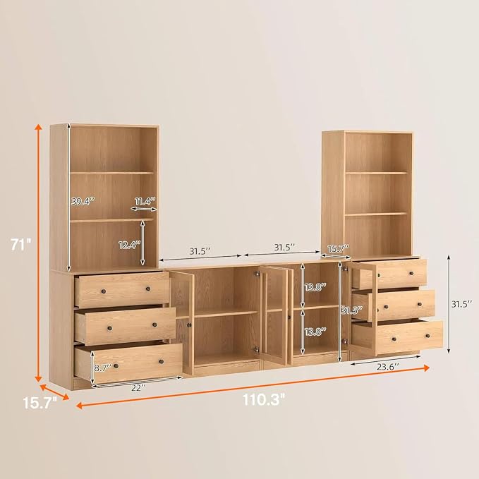 TUSY 71" Large TV Stand Set - Image 2