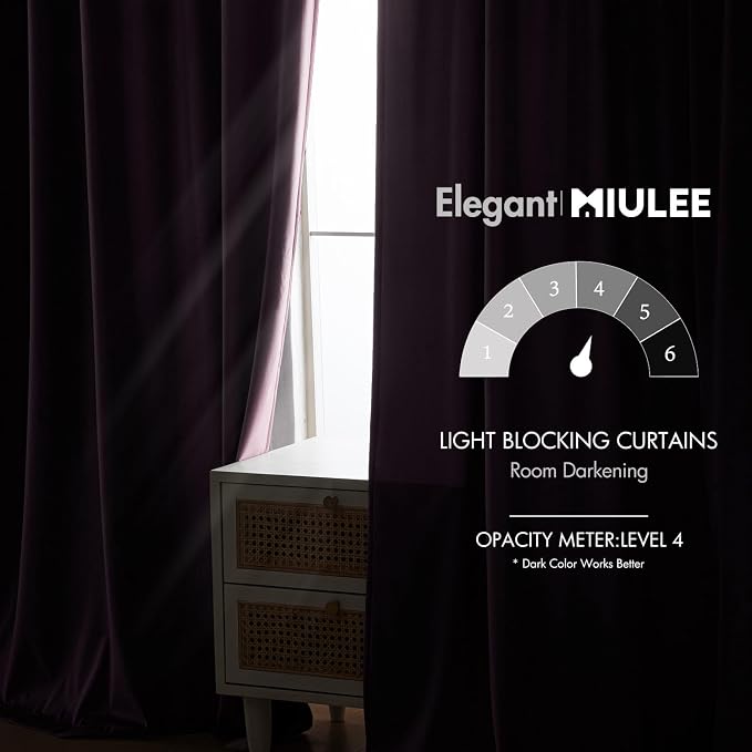 MIULEE Lavender Velvet Curtains 96 inches - Image 5