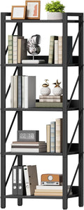 HOOBRO Bookshelf, 5-Tier Industrial Bookcase, Book Shelf Storage Organizer by HOOBRO