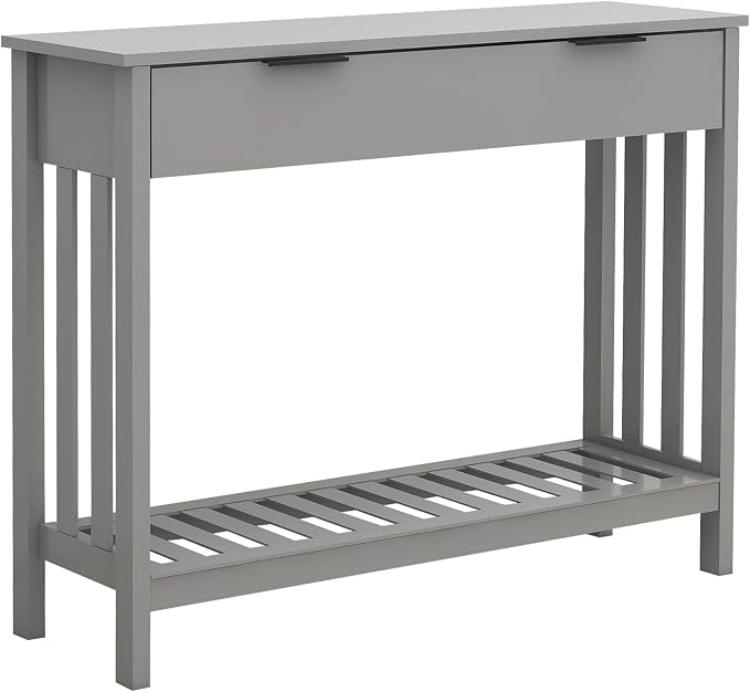 TaoHFE Entryway Table with Storage, Modern Sofa Table with Slatted Frame - Image 8