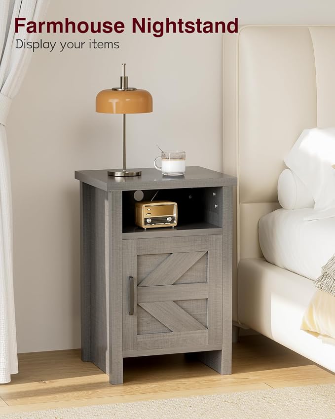 YESHOMY Farmhouse Modern Nightstand - Image 3
