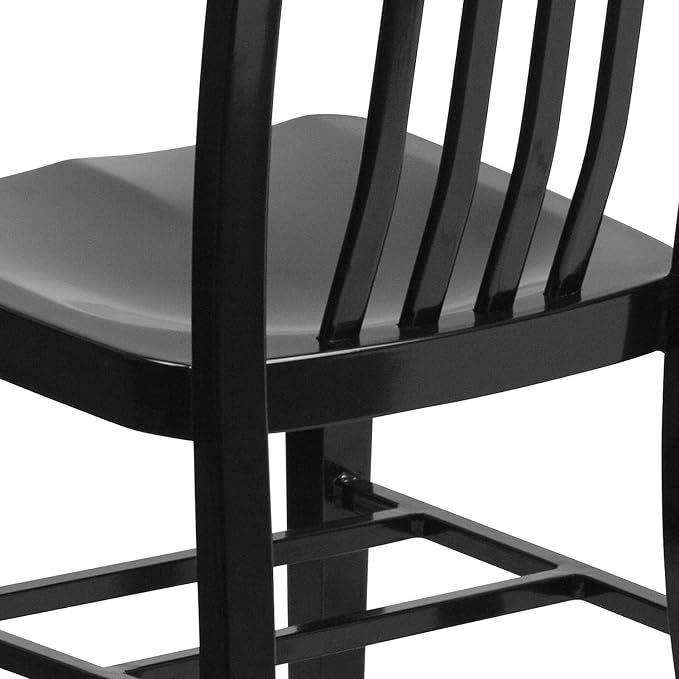 Flash Furniture Commercial Grade Black Metal Indoor-Outdoor Chair - Image 6