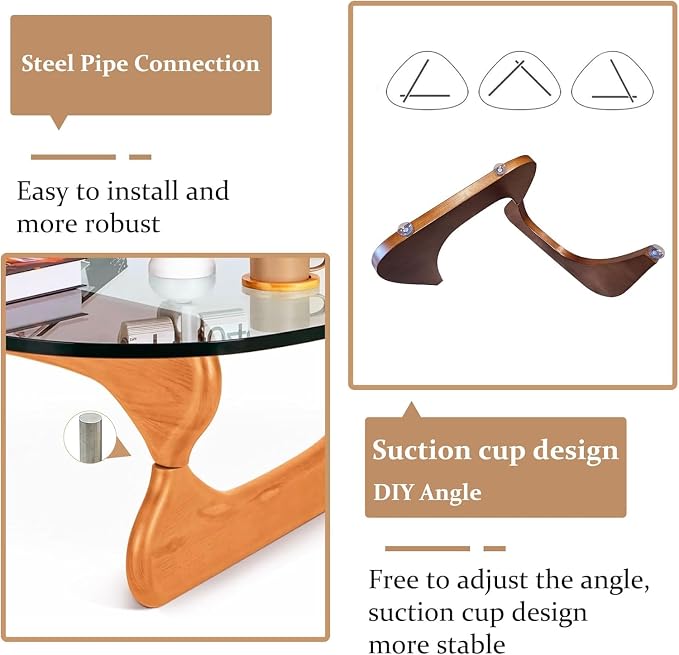 Modern Coffee Table for Living Room, 35.8" Mid Century Center Table, Tea Table - Image 4