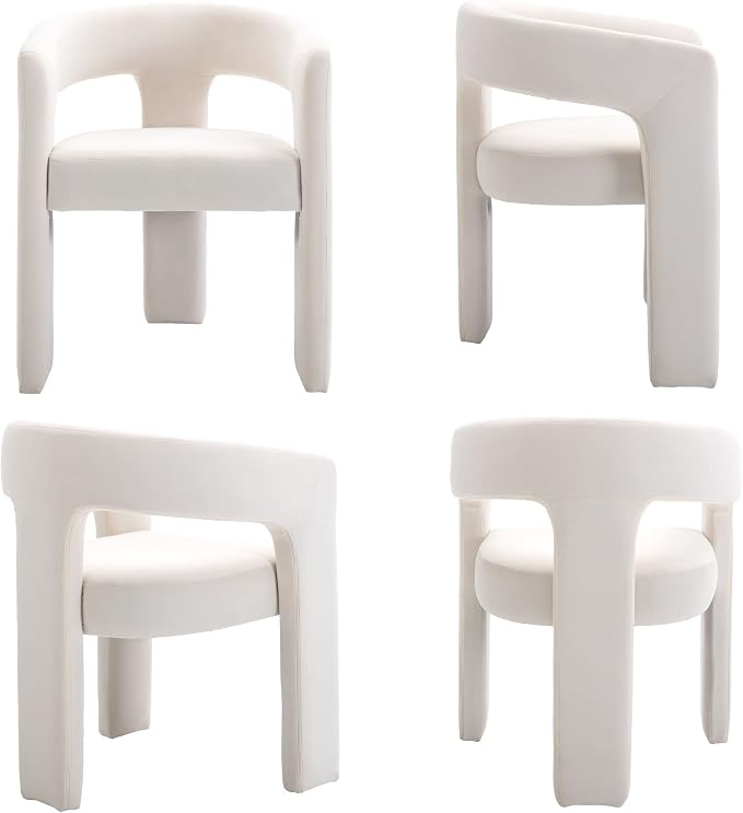 BESTANO Set of 2 Modern Velvet Fabric Upholstered Dining Chairs - Image 7
