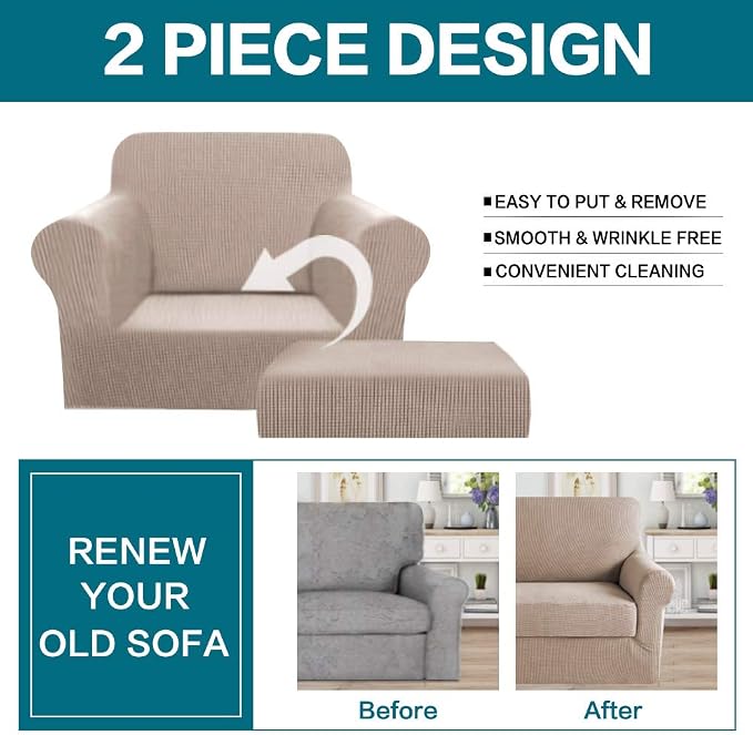 Turquoize 2 Piece Chair Covers Chair Slipcovers - Image 4