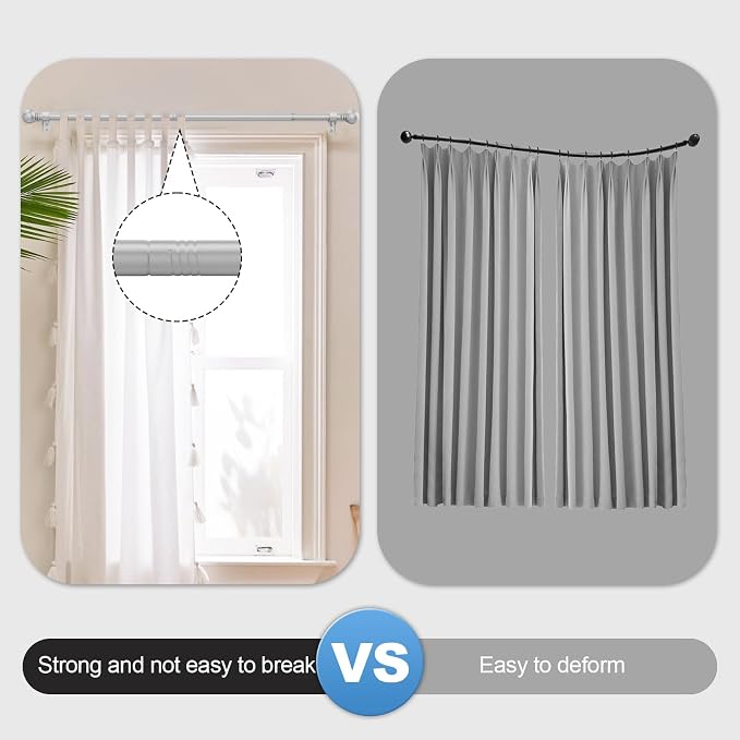 Silver Curtain Rods for Windows - Image 4
