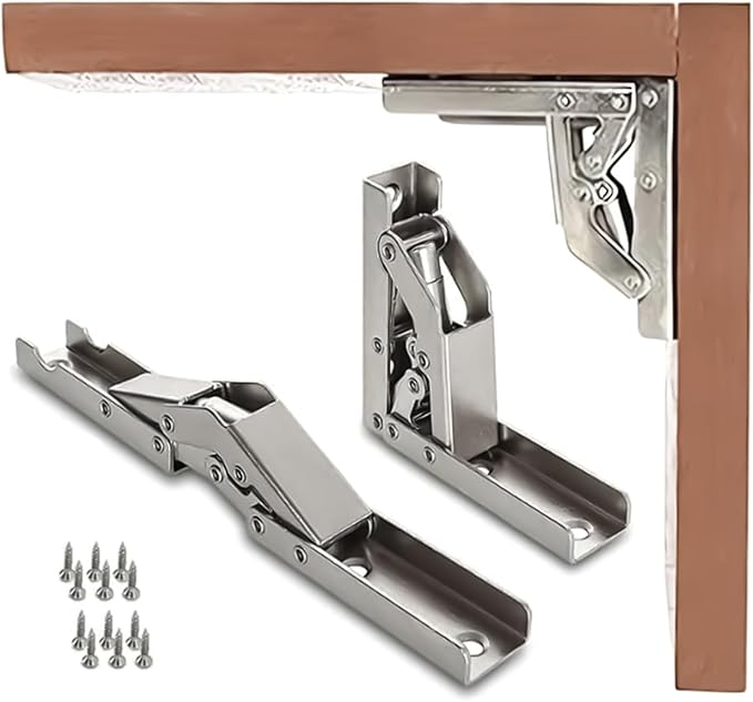 2 Pack Locking Hinge 0°-90°-180°, Folding Table Brackets, Heavy Duty Folding - Image 7