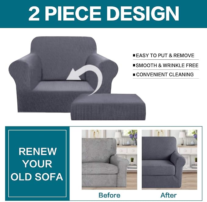 Turquoize 2 Piece Chair Covers Chair Slipcovers - Image 4