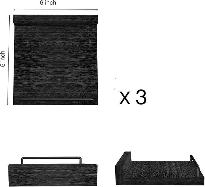 RYOFOBETTO Small Floating Shelf, 6 X 6 Inches Farmhouse Wall Shelves - Image 3