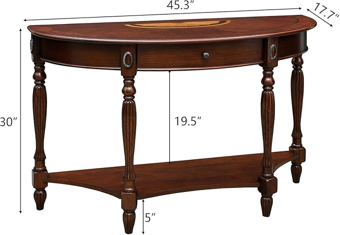 Solid Wood Oval Console Table - Image 2
