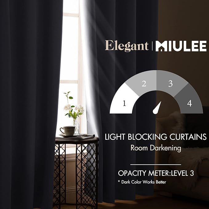 MIULEE Room Darkening Curtains, Chirstmas Thermal Insulated Drapes Solid Window - Image 2