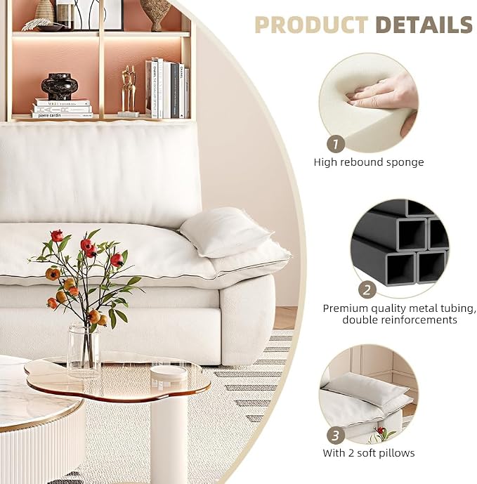 73.2" Sofa Bed Queen, 3-in-1 Pull Out Sofa Bed - Image 3