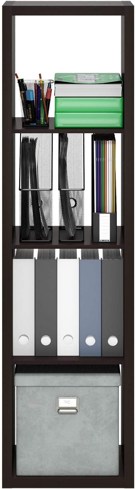 Furinno CUBICLE Book Shelf, Vertical 4-Cube Bookshelf, Extra Thick Horizontally - Image 9