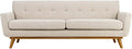Modway Engage Mid-Century Modern Upholstered Fabric Sofa in Beige by Modway
