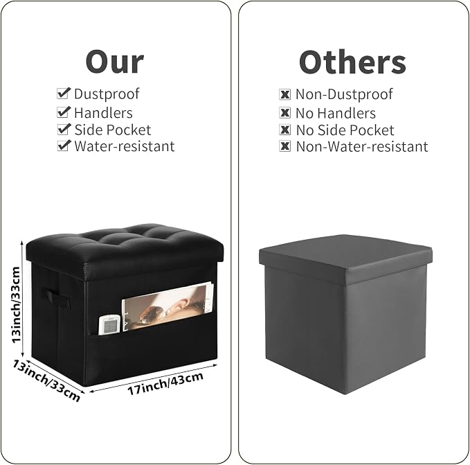 Storage Ottoman Foot Rest Stool - Image 3