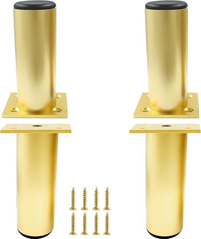 Set of 4 Aluminum Alloy Furniture Legs 4 Inch Height, 1.5 Inch Diameter by Kyuionty