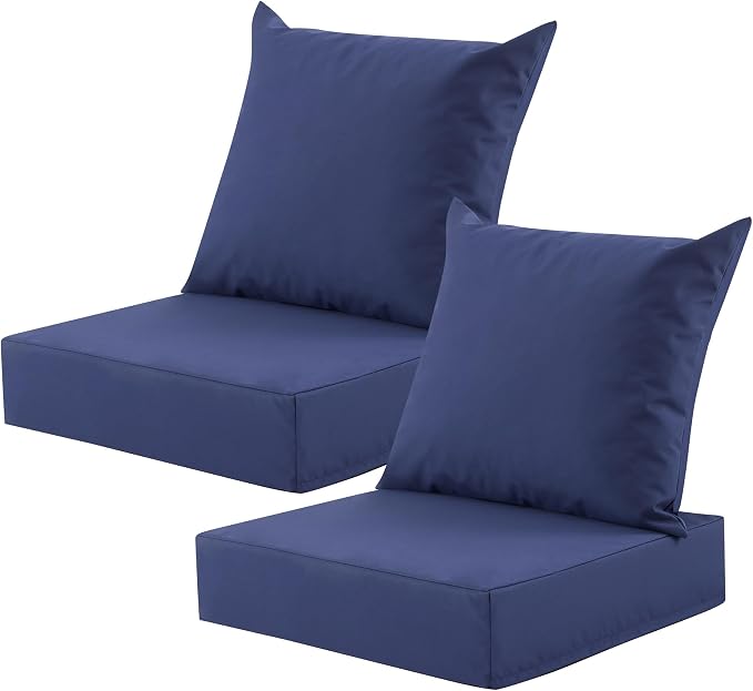 Outdoor Deep Seat Cushion Set, 24x24 Inch Water-Resistant & Fade-Resistant by MuaMelop