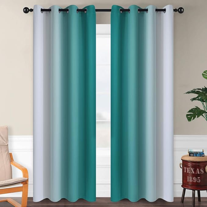 SimpleHome Ombre Room Darkening Curtains 82 inches Length - Image 2