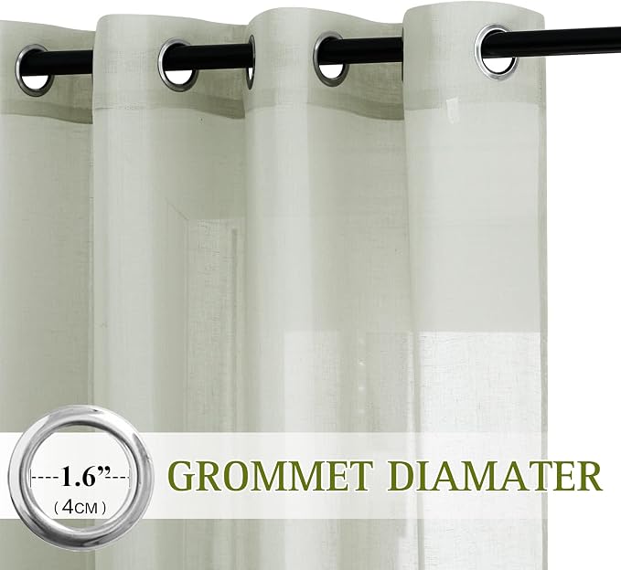 NICETOWN Flax Linen Sheer Curtains - Image 2
