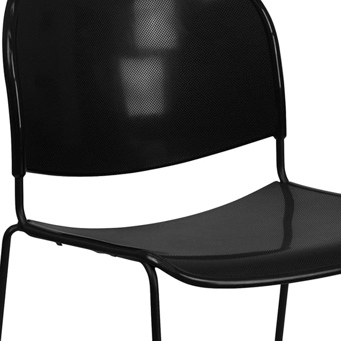 Flash Furniture HERCULES Series 880 lb. Capacity Black Ultra-Compact Stack Chair - Image 8