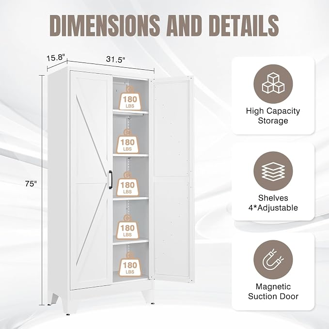 Yizosh Metal Storage Cabinet - Image 2