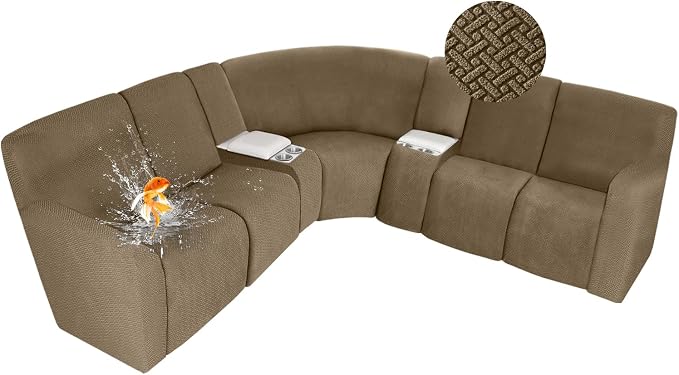 ALIECOM 100% Waterproof Recliner Sectional Couch Covers L Shape Stretch Corner by ALIECOM