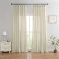 Joydeco Linen Curtains 84 Inch Length 2 Panels Set, Light Filtering Curtains by JOYDECO