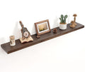 Floating Shelves for Wall Decor, 8 Inch Deep Rustic Solid Elm Wood Floating by FLYJOE