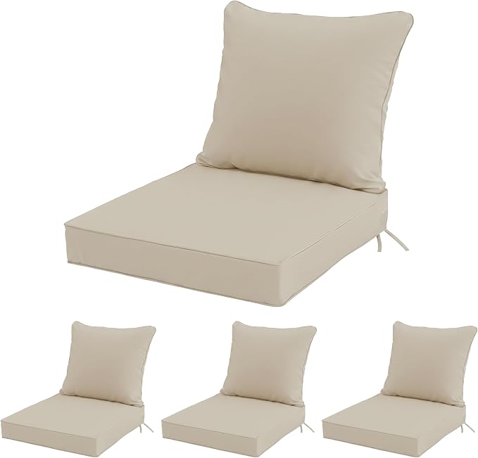 22x22 Inch Patio Chair Cushions Set of 4, Outdoor Furniture Cushions by Unknown