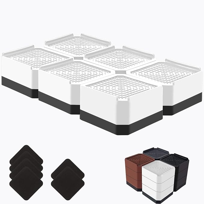 Bed Risers Heavy Duty, Adjustable Furniture Riser Blocks Lift 1.5, 4.3 inches by LiftLevelYourBed
