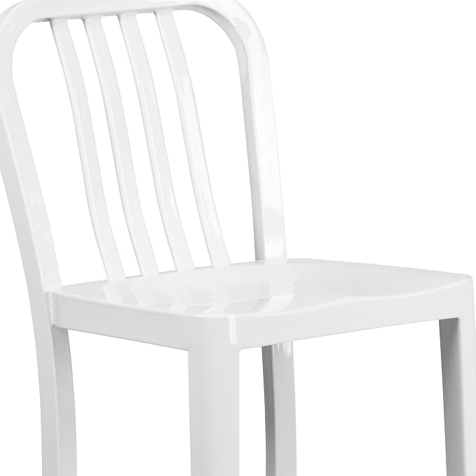 Flash Furniture Gael Commercial Grade 2 Pack 30" High White Metal - Image 9