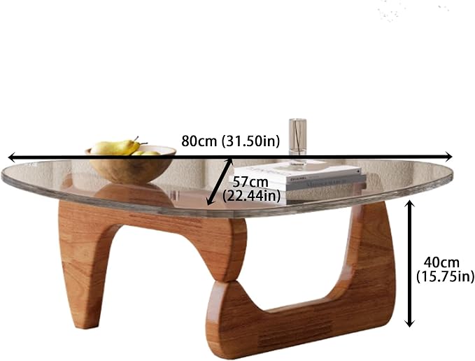 EASYSOUL Modern Glass Coffee Table, 32.68" D x 22.44" W x 15.75" H, Abstract - Image 2