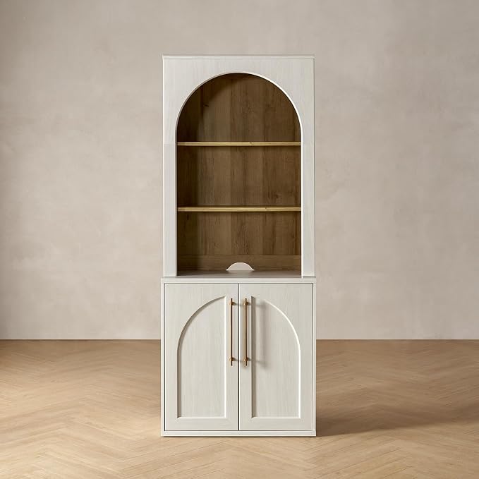 mopio Blake Tall Display Cabinet, Kitchen Buffet Pantry Cupboard, Trophy by MopioInc
