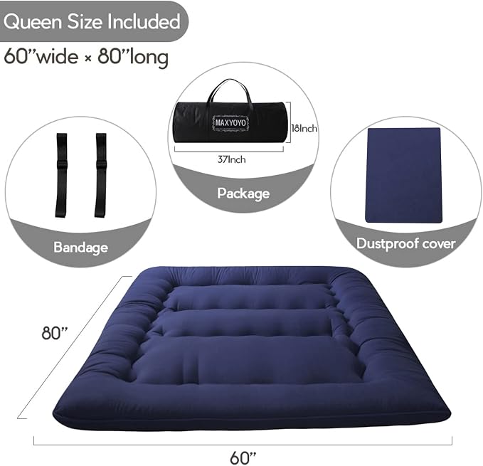 MAXYOYO Japanese Floor Mattress Futon Mattress, Thicken Tatami Mat Sleeping Pad - Image 2