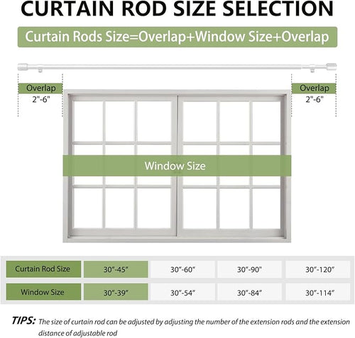 5/8” Diameter Curtain Rods 30-45 Inch, - Image 2