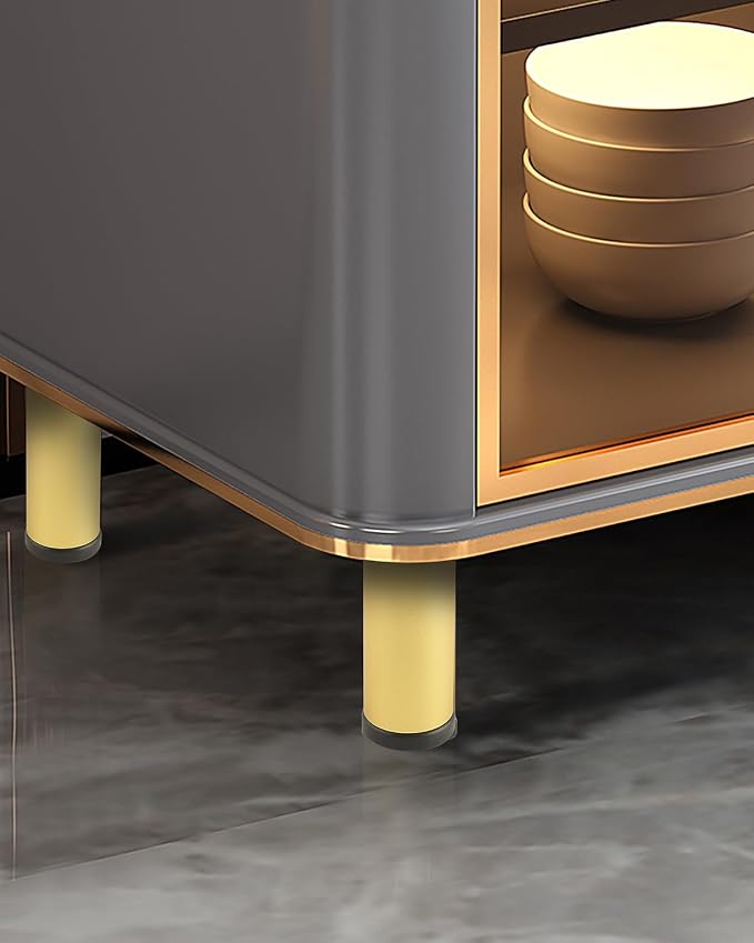 4 Pack Gold Furniture Legs 3 Inch Dresser Support Feet Metal Cabinet Adjustable - Image 4