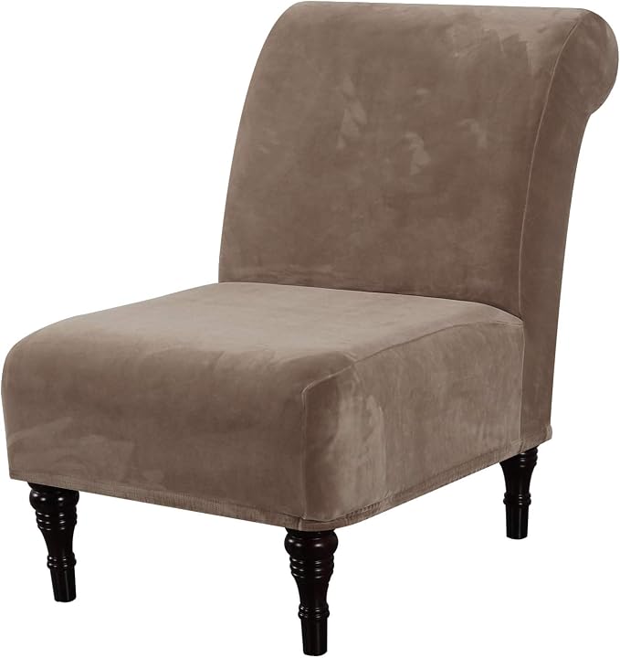 H.VERSAILTEX Armless Accent Chair Covers Thick Velvet Armless Chair Slipcovers by HVERSAILTEX