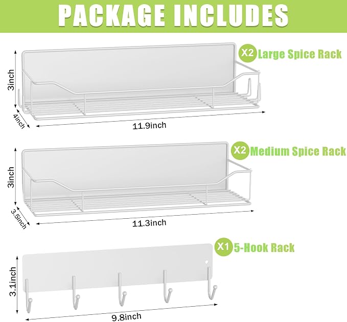 Magnetic Spice Rack for Refrigerator, 5 Pack Metal Strong Magnet Spice - Image 2