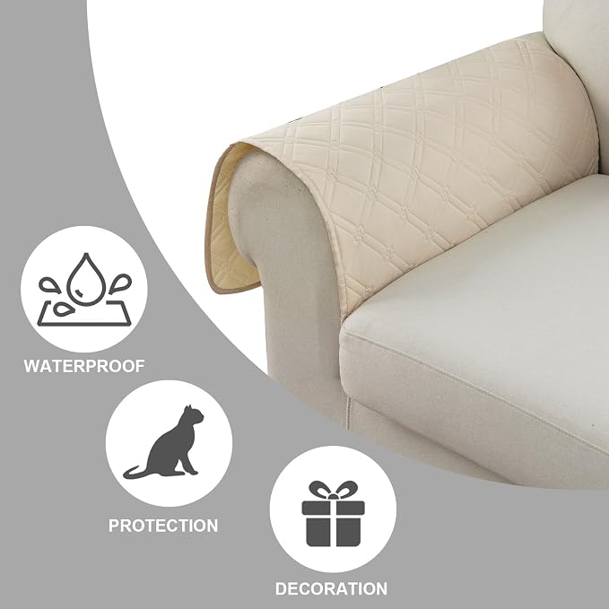 Genina Sofa Armrest Cover, Anti-Slip Armchair Slipcovers - Image 6