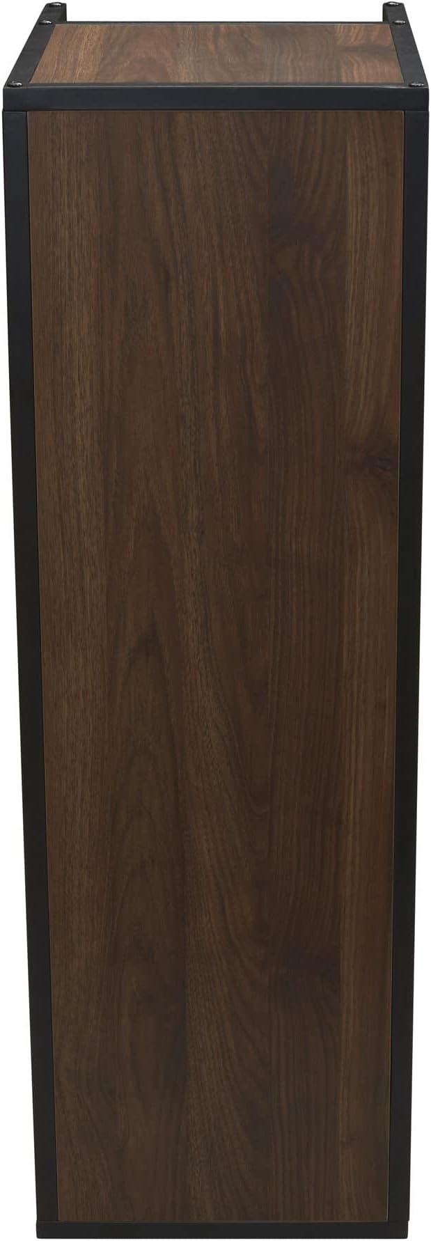 Household Essentials Jamestown Square Cubby TV Stand in Walnut Wood Grain - Image 5