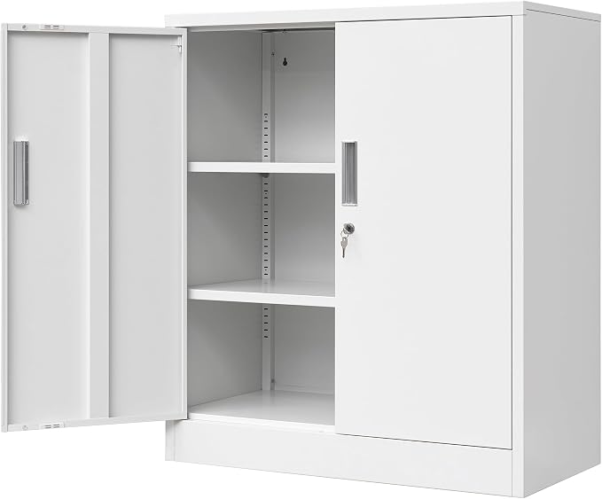 Wanfu Metal Storage Cabinet, Utility Room-White by Wanfu