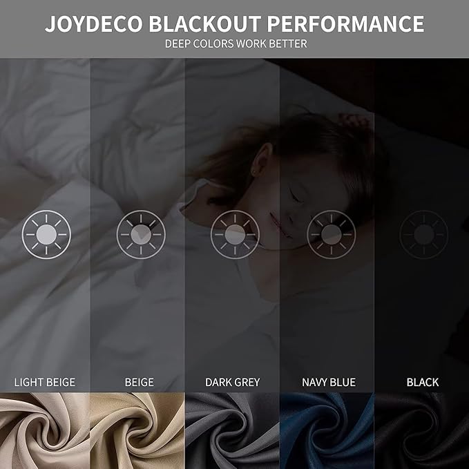 Joydeco Brown Custom Solid Single Blackout Curtain - Image 2