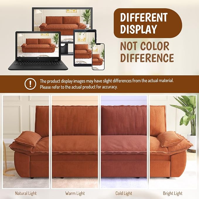 KEIKI 73.2" Pull Out Sleeper Sofa Bed Queen Size, 3-in-1 Convertible Couch - Image 7